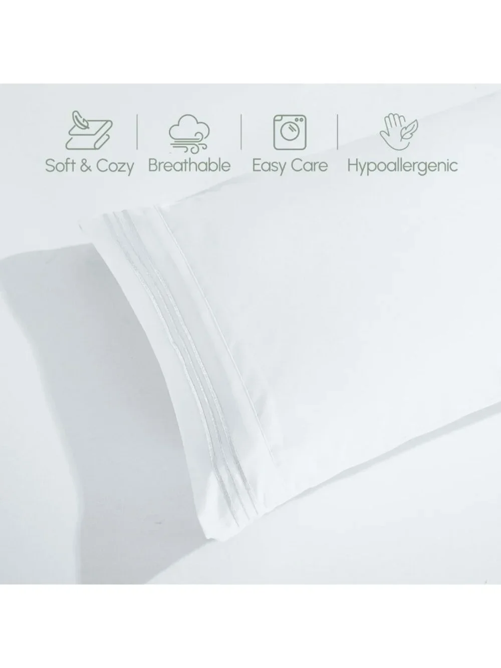 Luxury 1500 Thread Count Egyptian Cotton 4-Piece King Bedding Set - Soft